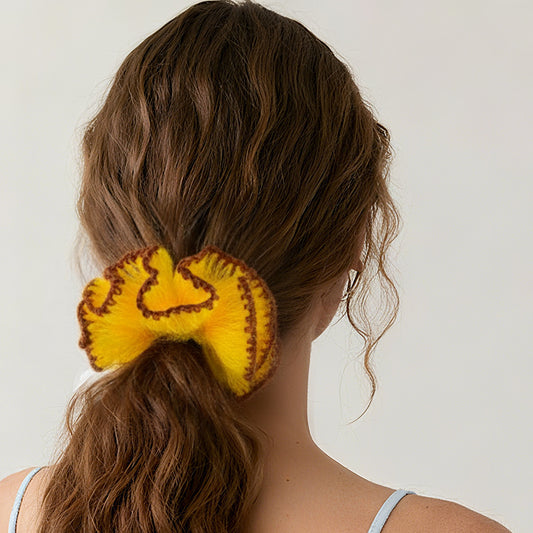 Angora Scrunchie Mohair Handmade Scrunchie-XL