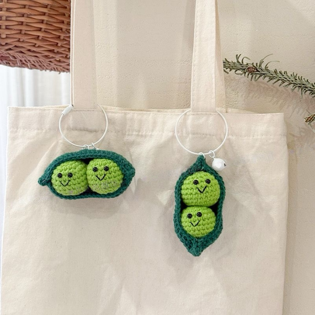 Handmade crochet -pea pod