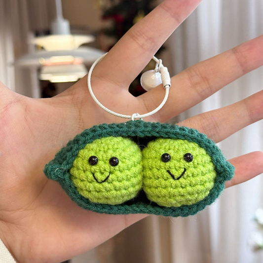 Handmade crochet -pea pod