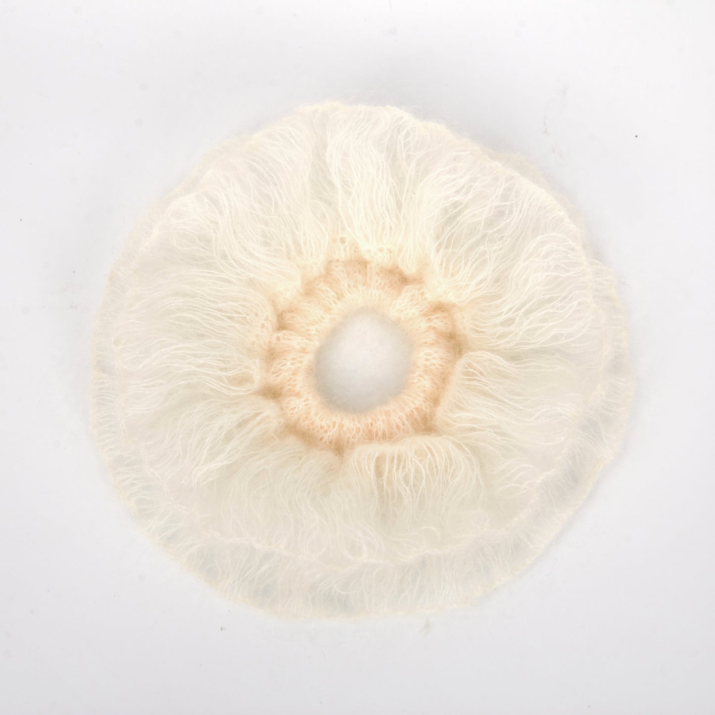 100% Handmade Mohair Scrunchies - Mint Green Rainbow