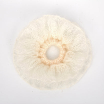 100% Handmade Mohair Scrunchies - Mint Green Rainbow