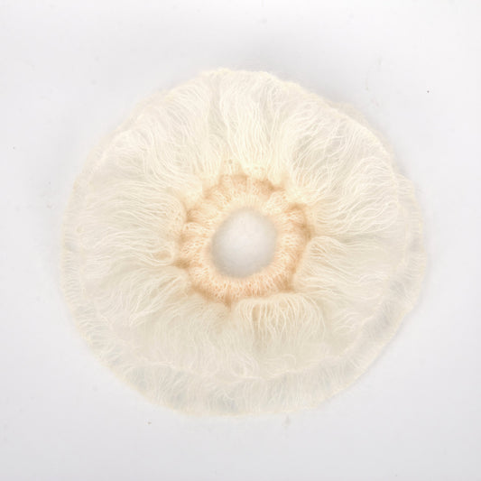 100% Handmade Mohair Scrunchies - Mint Green Rainbow