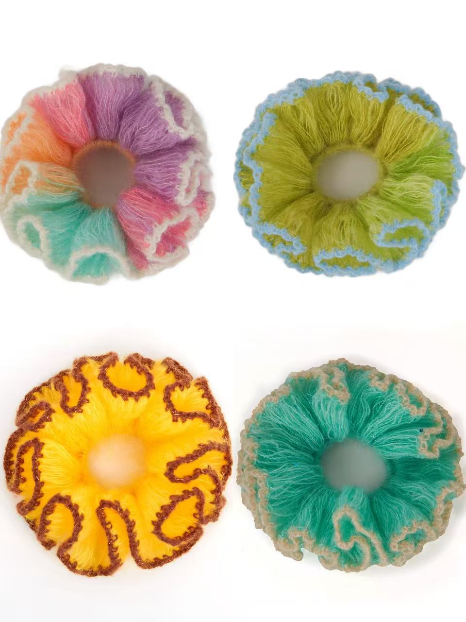 Angora Scrunchie Mohair Handmade Scrunchie-XL