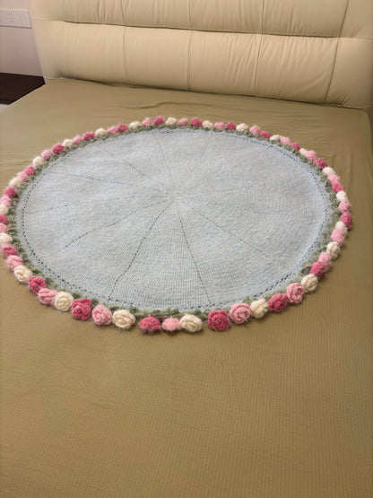 Crochet Flower Bouquet Blanket, Handmade Crochet Rose Bouquet Blanket