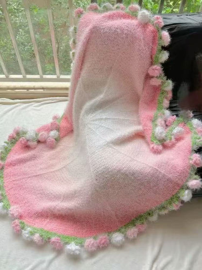 Crochet Flower Bouquet Blanket, Handmade Crochet Rose Bouquet Blanket