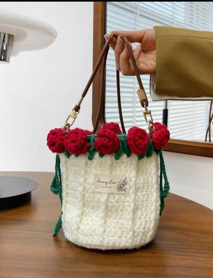 Crochet Rose Bag