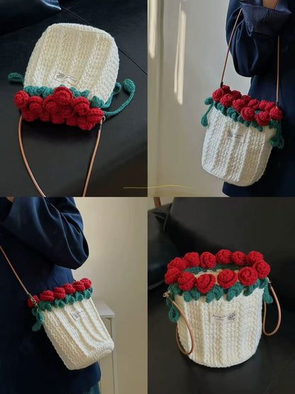 Crochet Rose Bag
