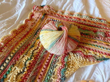 Crochet boho crochet shawl, handmade Variegated shawl