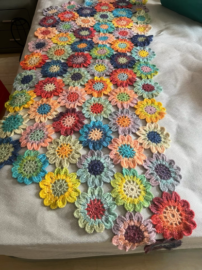 HandMade Crochet Blanket-blooming flowers
