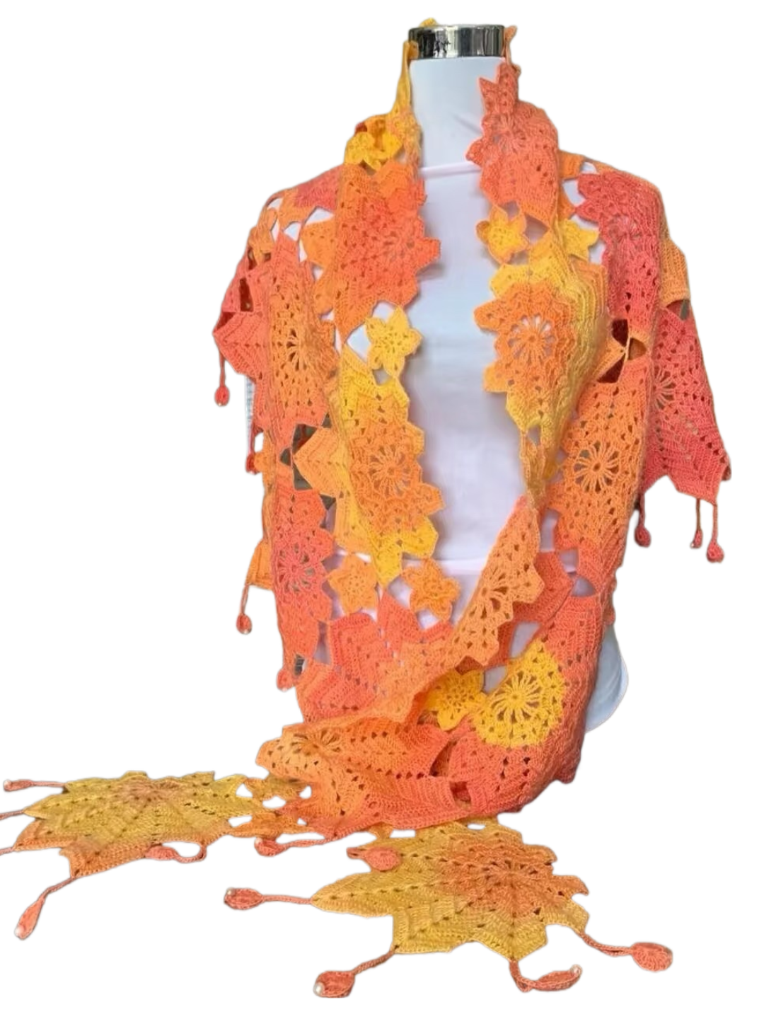 Handmade shawl - maple leaf