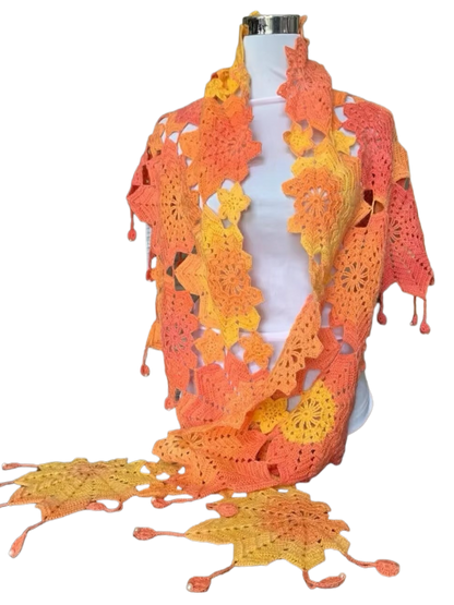 Handmade shawl - maple leaf