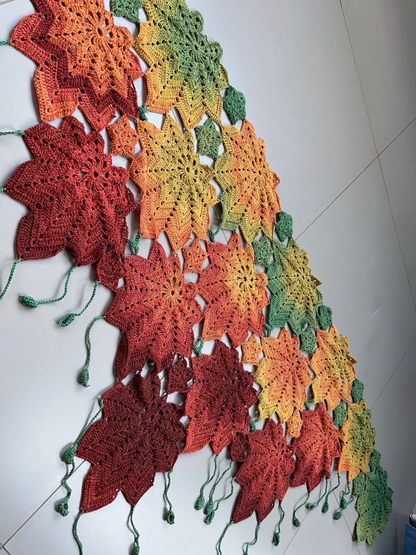 Handmade shawl - maple leaf