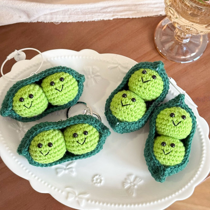 Handmade crochet -pea pod
