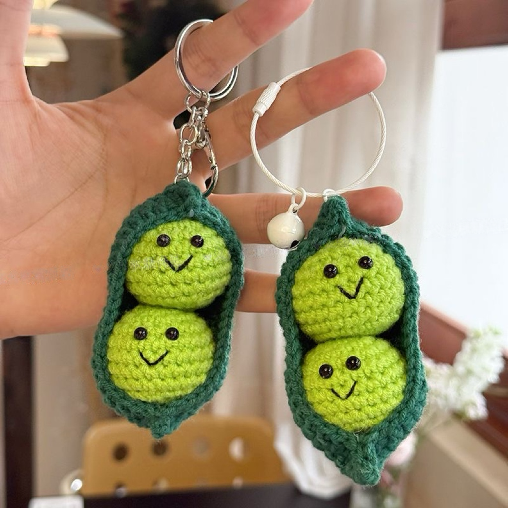 Handmade crochet -pea pod