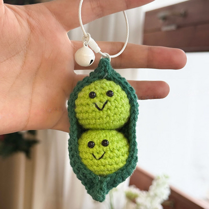 Handmade crochet -pea pod