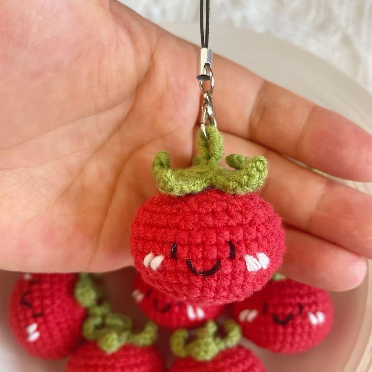 Hand-crocheted tomato